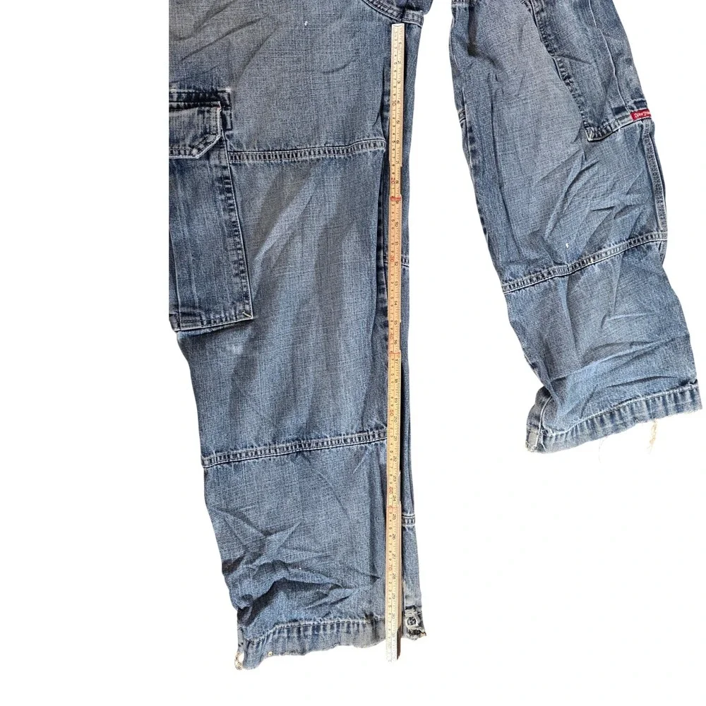 JNCO Vintage 90s / Y2K Tribal Cargo Jeans Men 34x32 Baggy Wide Leg Crown Logo